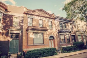 Chicago rowhouse neighborhood with two flat homes